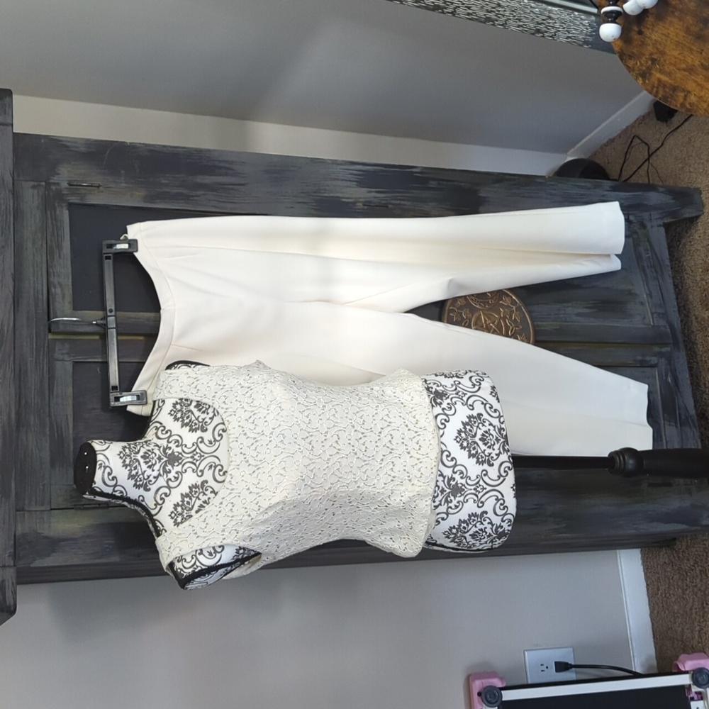 Cream colored pant suit